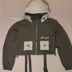 Stylish Gray and White Women's Hoodie